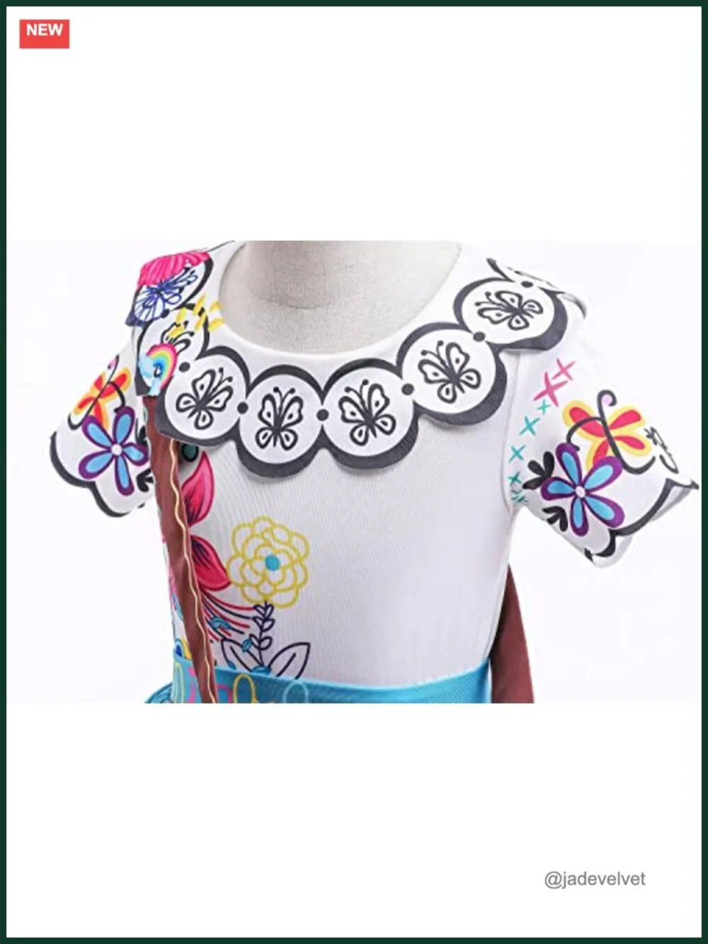 Girls Mirabel Costume Dress Cosplay Princess Halloween Outfit with Accessories